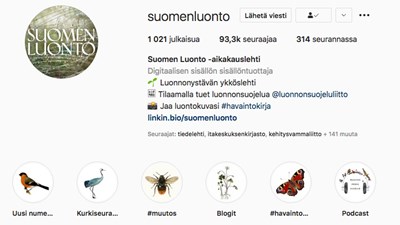 Suomen Luonto nousi toiseksi suurimmaksi aikakausmediaksi somessa